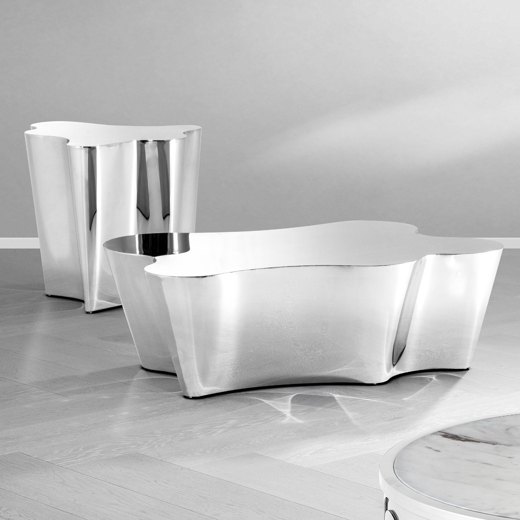 Sceptre Coffee Table Stainless Steel 116 cm Sceptre Coffee Table Stainless Steel 116 cm