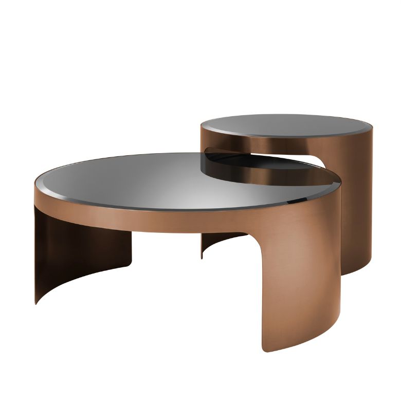 Piemonte Soffbord Sats i 2 delar Koppar 90 cm Piemonte Soffbord Sats i 2 delar Koppar 90 cm