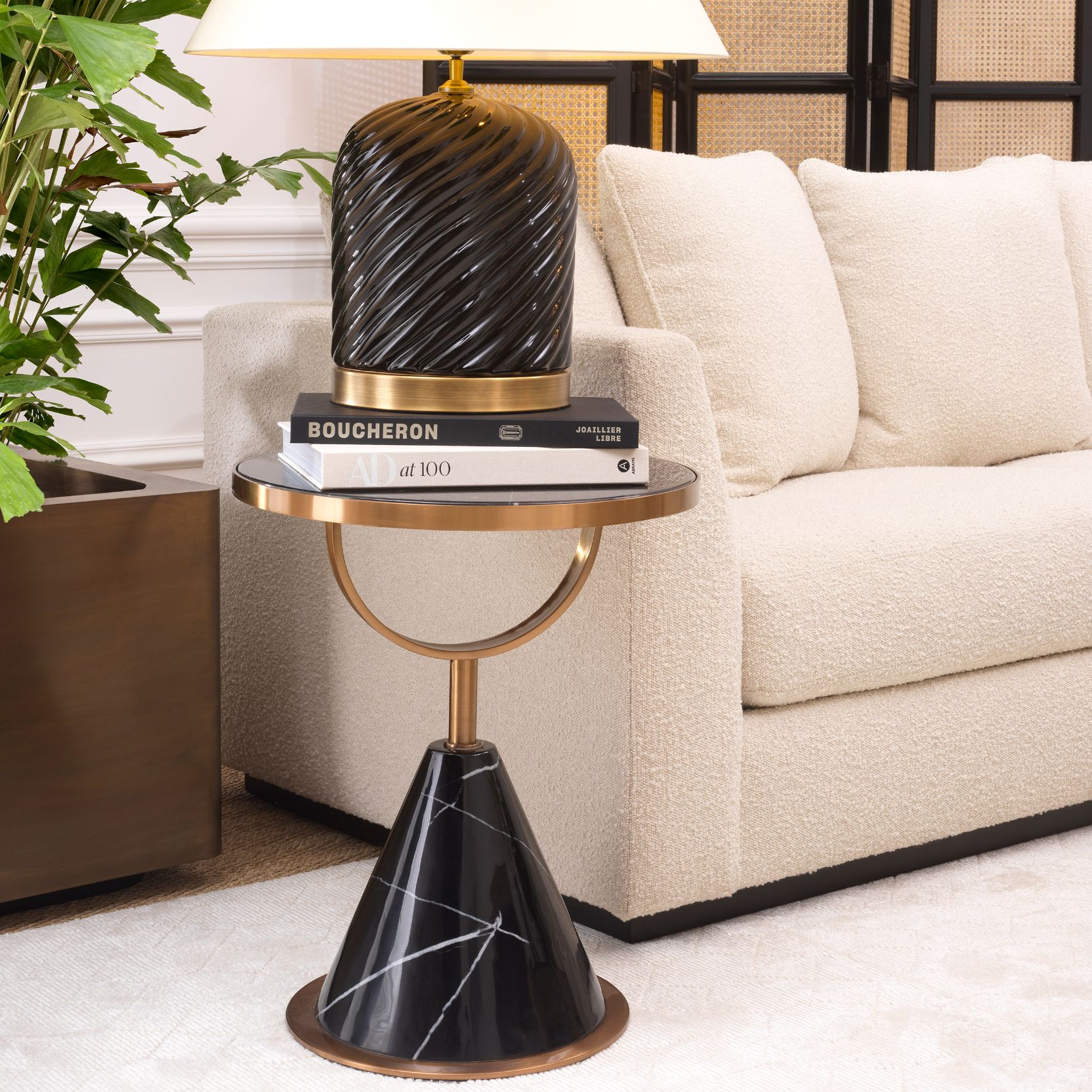 Park Lane Side Table Faux Marble 49.5 cm