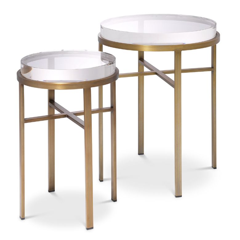 Hoxton Side Table Set of 2 Brass 40 cm Hoxton Side Table Set of 2 Brass 40 cm