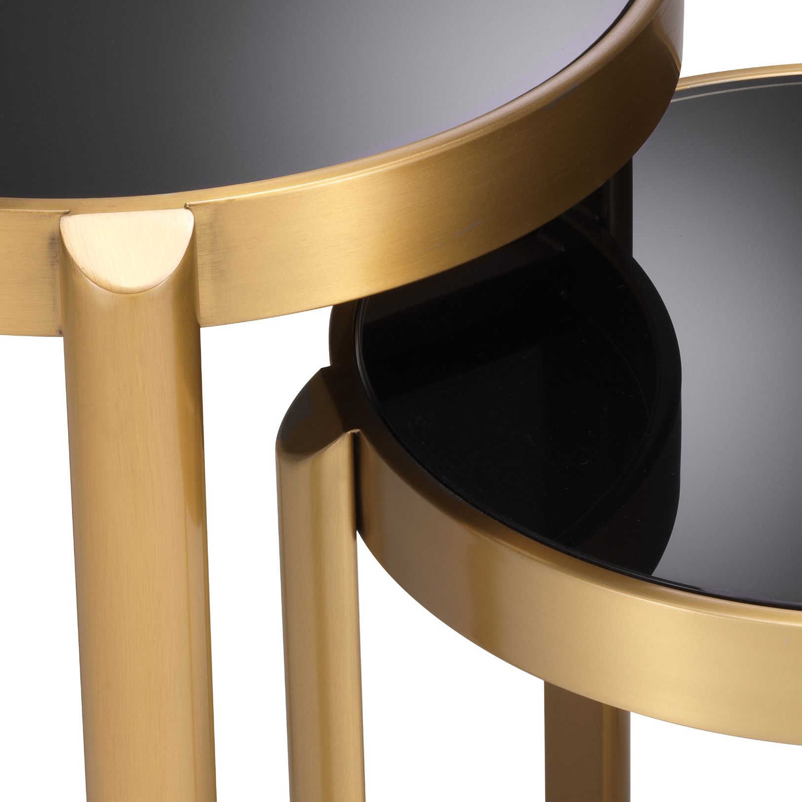 Buena Side Table Set of 2 Brass/Glass 45.5 cm Buena Side Table Set of 2 Brass/Glass 45.5 cm