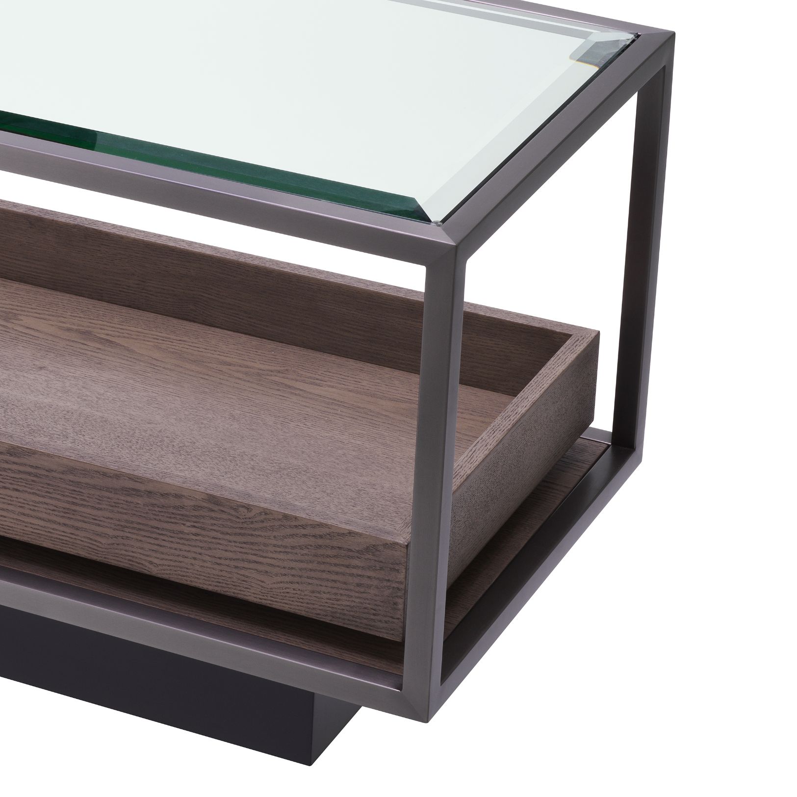Roxton Side Table Bronze/Glass 90 cm
