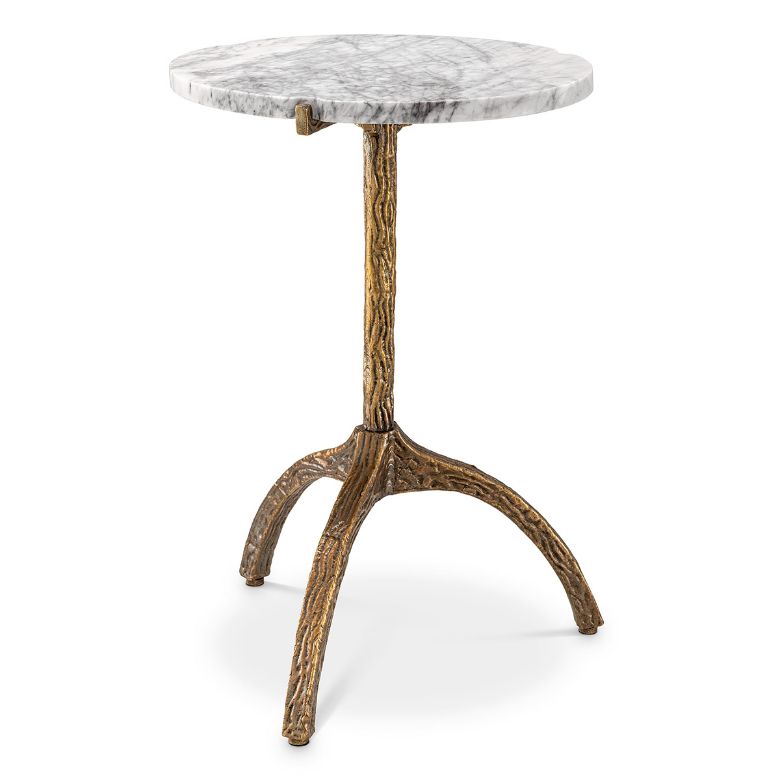 Cortina Oval Side Table Vintage Brass/Marble 45.5 cm Cortina Oval Side Table Vintage Brass/Marble 45.5 cm