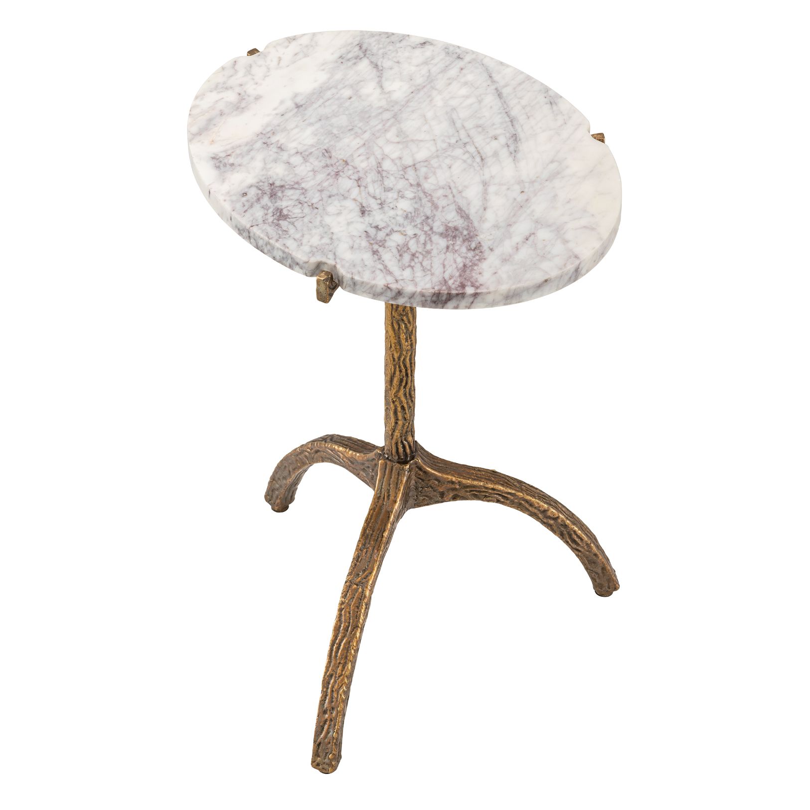 Cortina Oval Side Table Vintage Brass/Marble 45.5 cm Cortina Oval Side Table Vintage Brass/Marble 45.5 cm