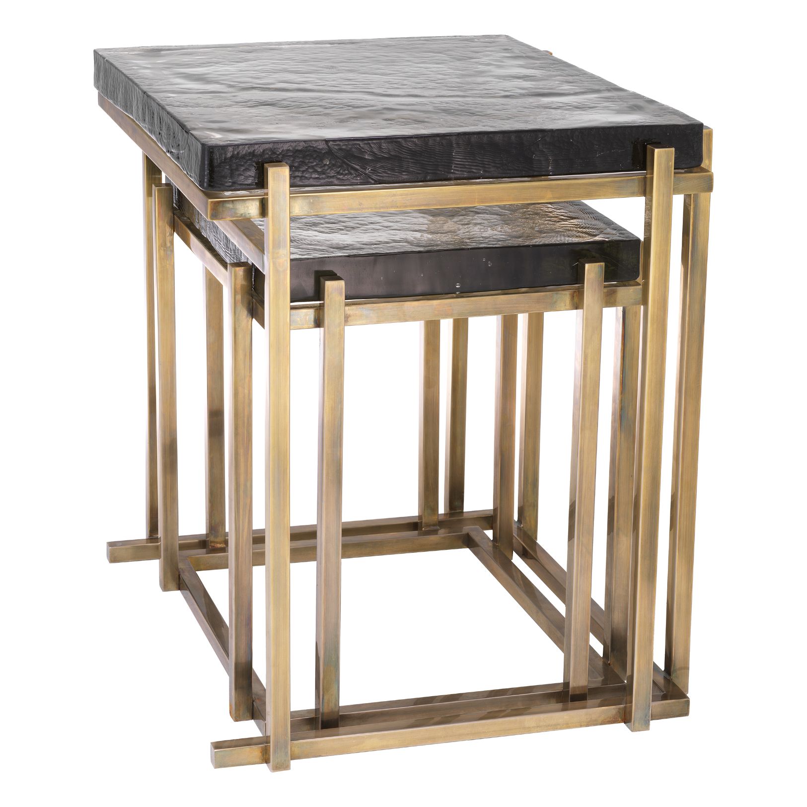 Niemeyer Side Table Set of 2 Brass/Glass 62.5 cm Niemeyer Side Table Set of 2 Brass/Glass 62.5 cm