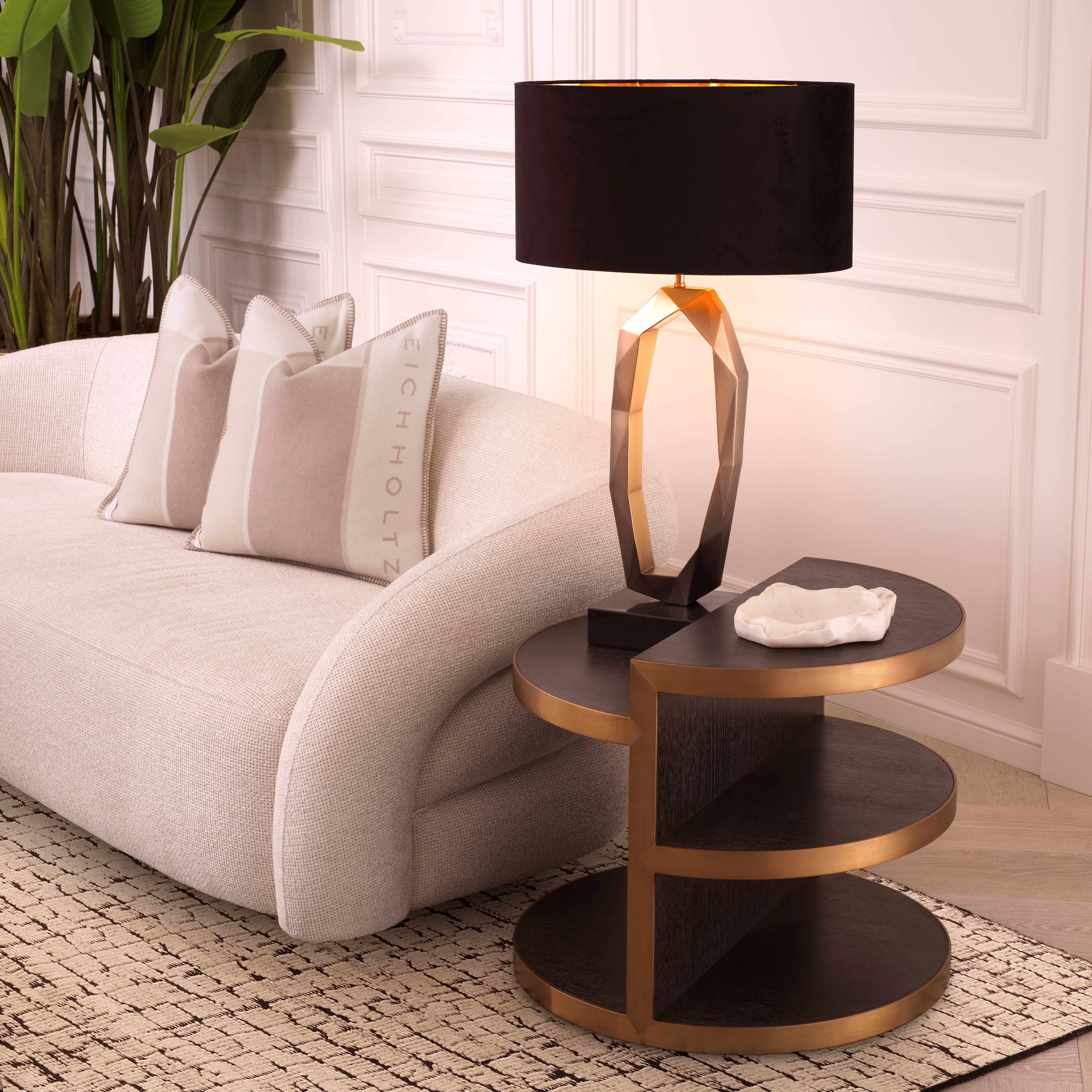 Nilo Side Table Oak/Brass 65 cm Nilo Side Table Oak/Brass 65 cm