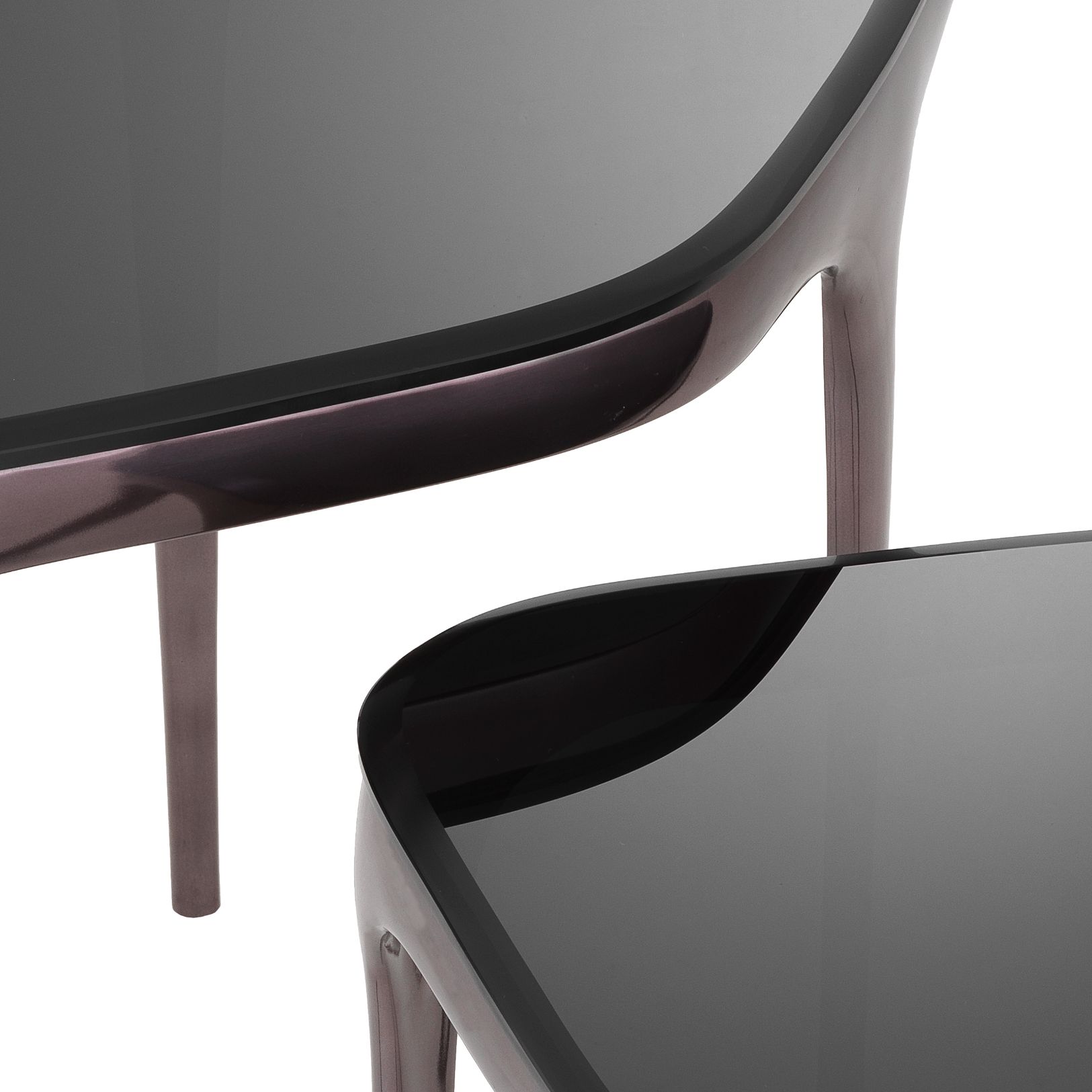 Deacon Side Table Set of 2 Nickel/Glass 62.5 cm Deacon Side Table Set of 2 Nickel/Glass 62.5 cm