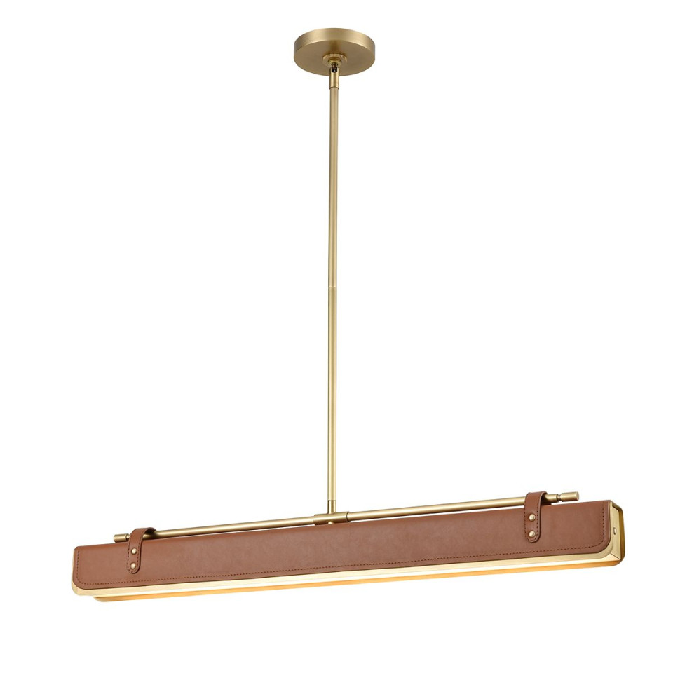 Valise LED linjär taklampa vintage mässing/cognac läder 80 cm Alora Valise LED linjär taklampa vintage mässing/cognac läder 80 cm