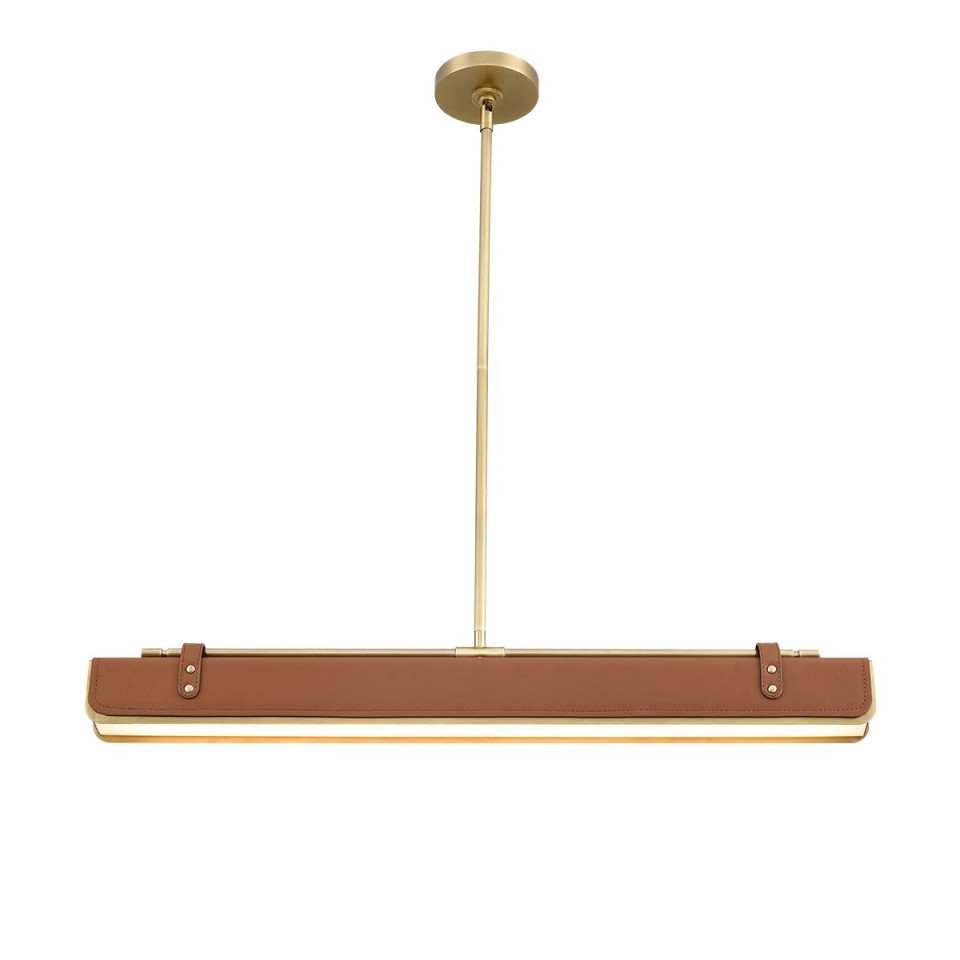 Valise LED linjär taklampa vintage mässing/cognac läder 80 cm Alora Valise LED linjär taklampa vintage mässing/cognac läder 80 cm