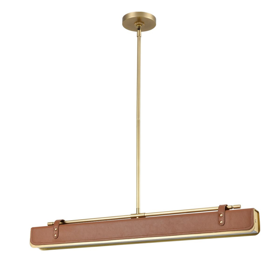 Valise LED linjär taklampa vintage mässing/cognac läder 80 cm Alora Valise LED linjär taklampa vintage mässing/cognac läder 80 cm