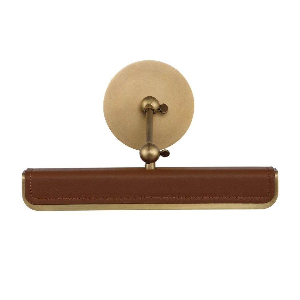 Valise Small LED tavelbelysning vintage mässing/cognac-läder 30,5 cm