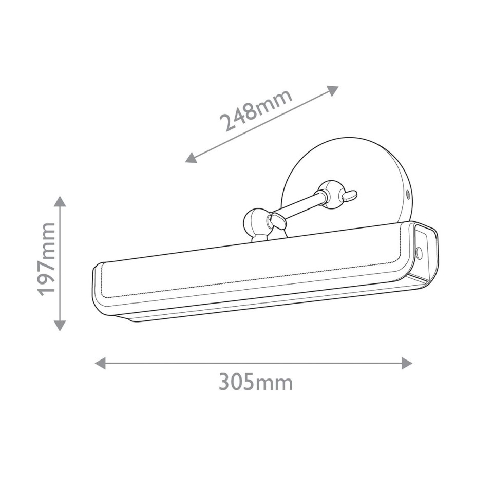 Valise Small LED tavelbelysning vintage mässing/cognac-läder 30,5 cm