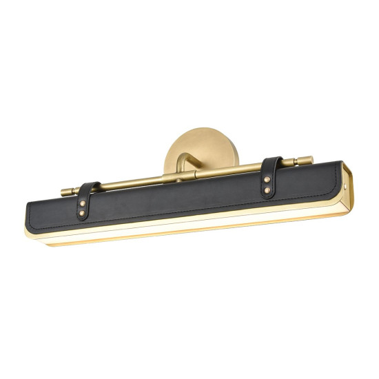 Valise LED vägglampa vintage mässing/ svart läder 50.2 cm Valise LED vägglampa vintage mässing/ svart läder 50.2 cm