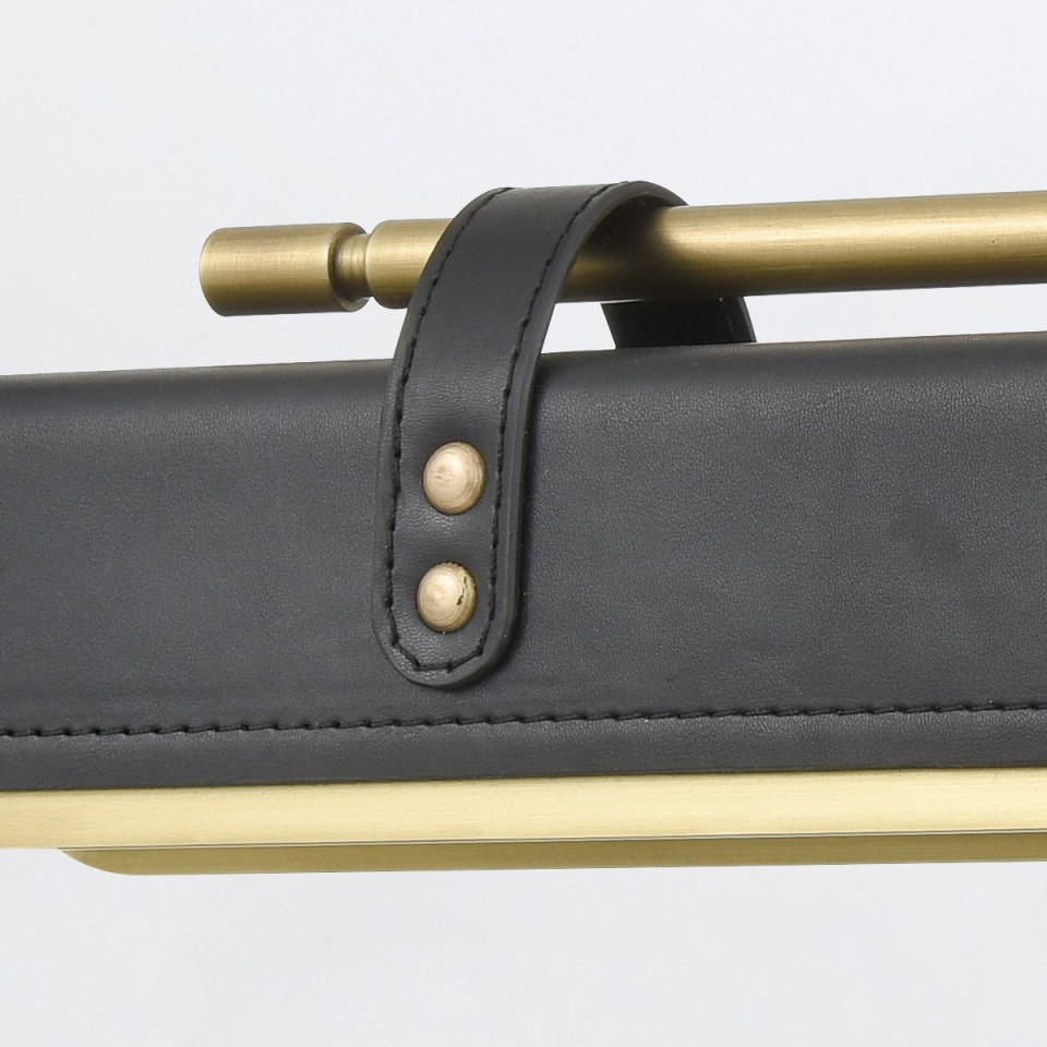 Valise LED vägglampa vintage mässing/ svart läder 50.2 cm Alora Valise LED vägglampa vintage mässing/ svart läder 50.2 cm