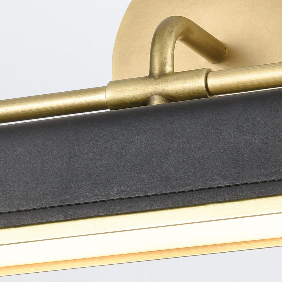Valise LED vägglampa vintage mässing/ svart läder 50.2 cm Alora Valise LED vägglampa vintage mässing/ svart läder 50.2 cm