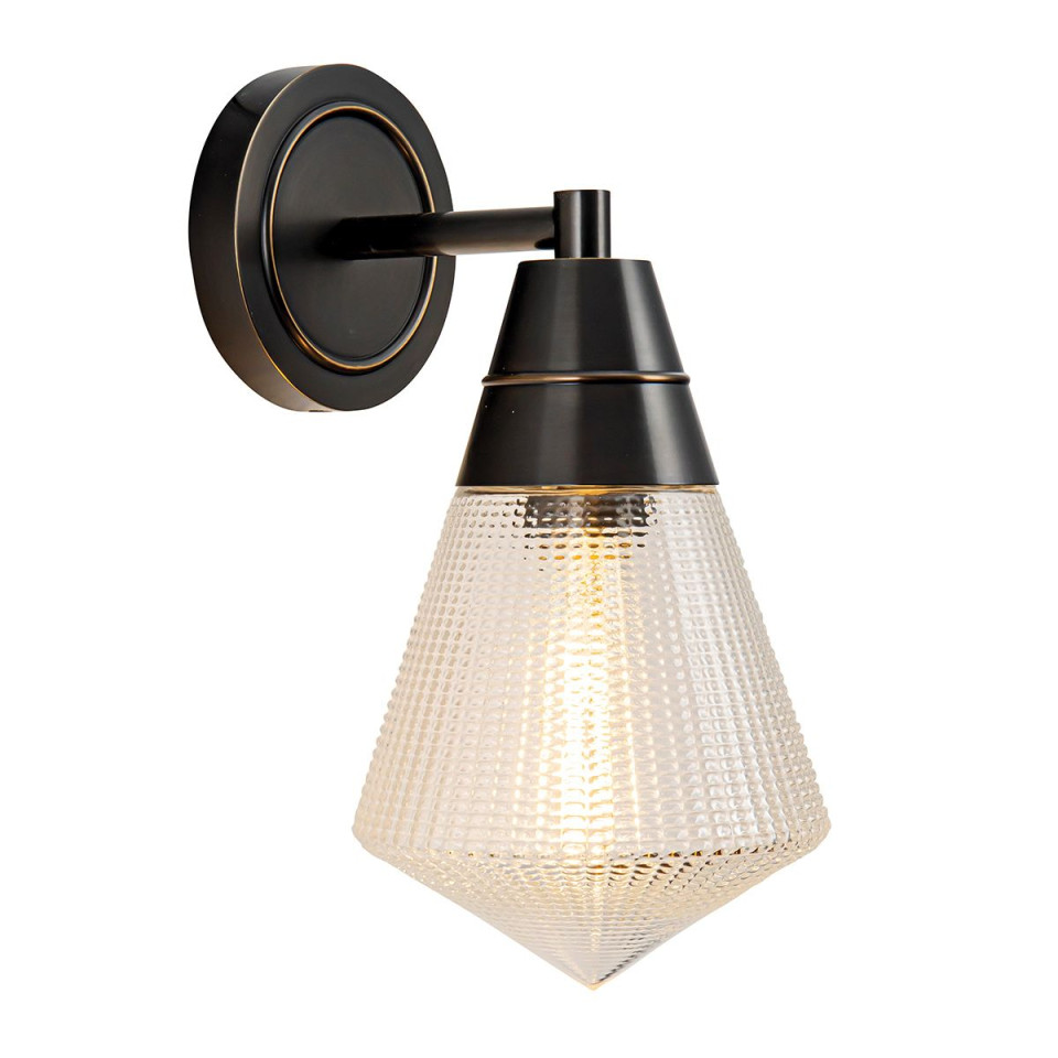 Willard 1-ljus vägglampa urban brons/klar 29,5 cm