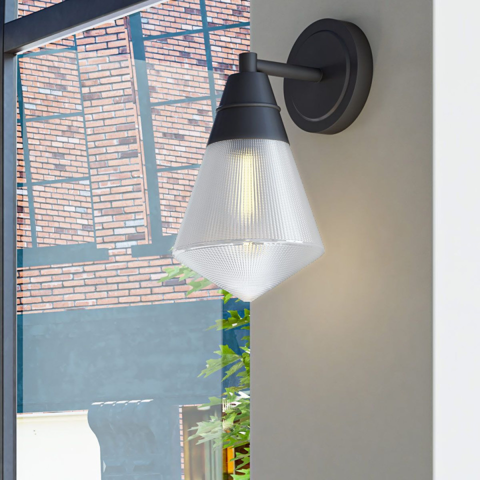 Willard 1-ljus vägglampa urban brons/klar 29,5 cm