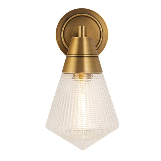 Willard 1-ljus vägglampa vintage mässing/klar 29,5 cm Willard 1-ljus vägglampa vintage mässing/klar 29,5 cm