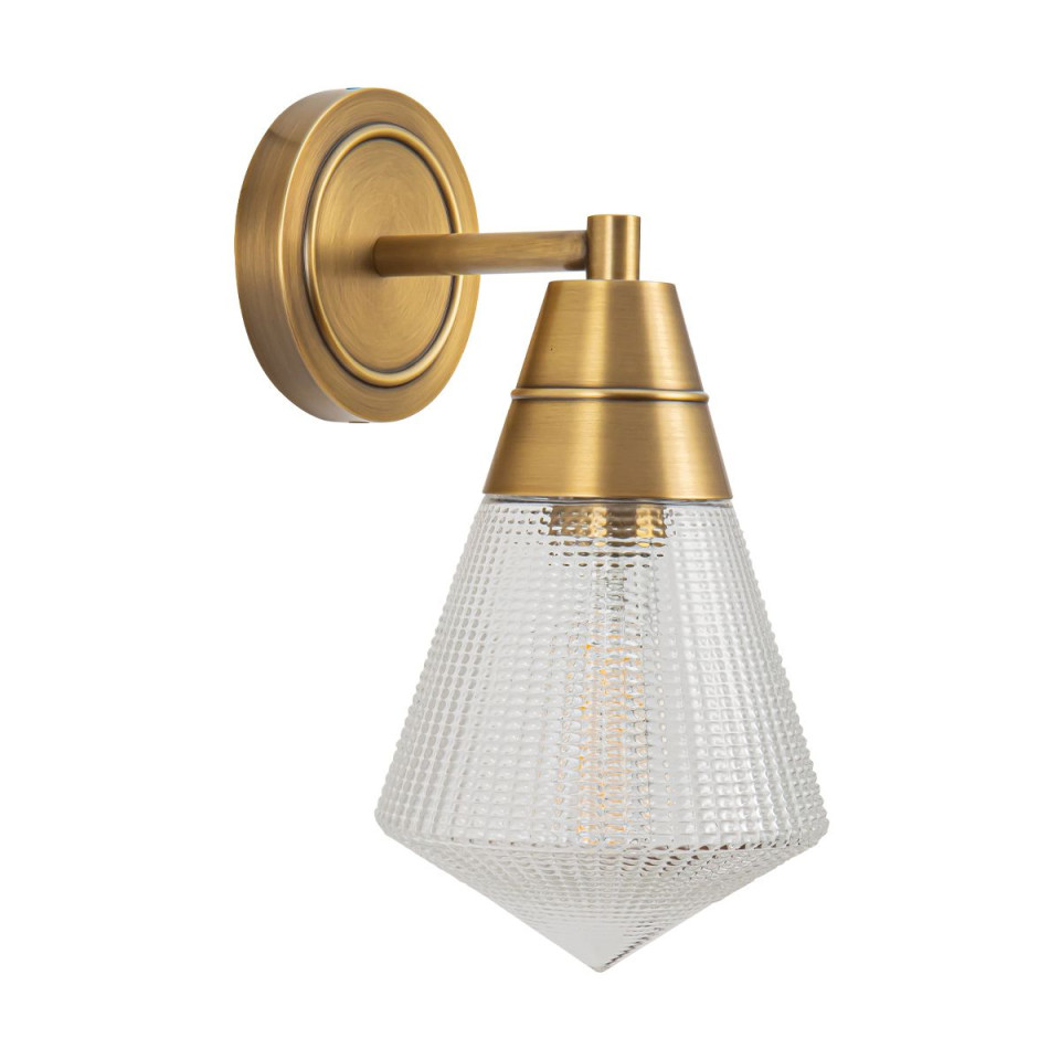 Willard 1-ljus vägglampa vintage mässing/klar 29,5 cm Alora Willard 1-ljus vägglampa vintage mässing/klar 29,5 cm