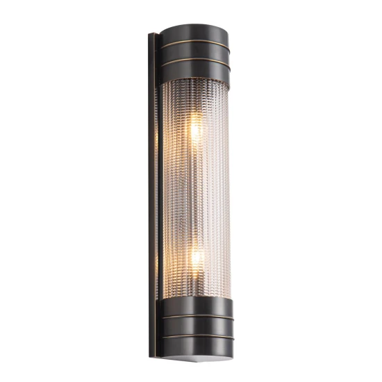 Willard 2-ljus linjär vägglampa urban brons/klar 46,7 cm