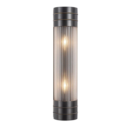 Willard 2-ljus linjär vägglampa urban brons/klar 46,7 cm