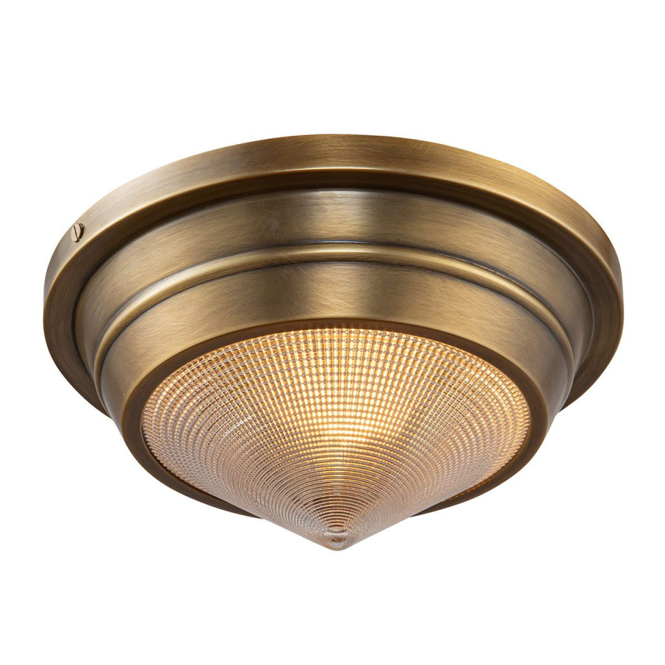 Willard 1-ljus liten infälld taklampa vintage mässing/klar 25,9 cm