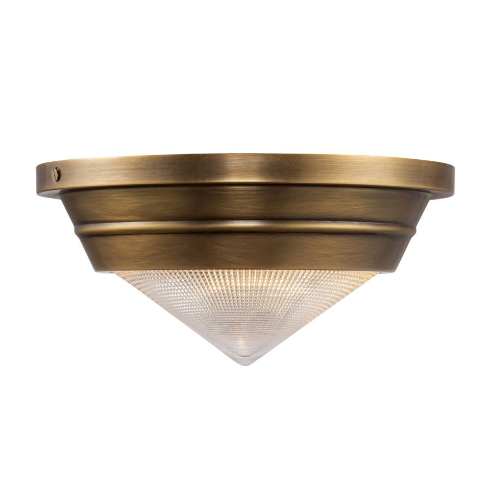 Willard 1-ljus liten infälld taklampa vintage mässing/klar 25,9 cm