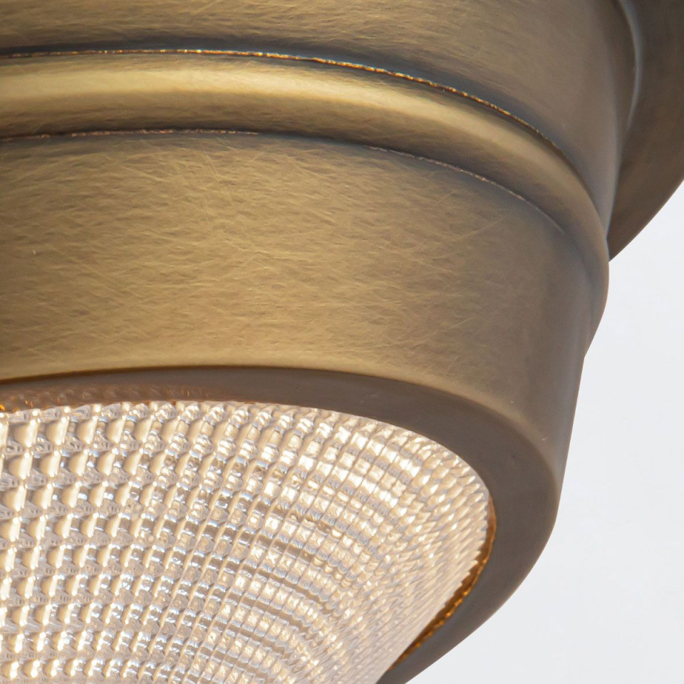 Willard 1-ljus liten infälld taklampa vintage mässing/klar 25,9 cm