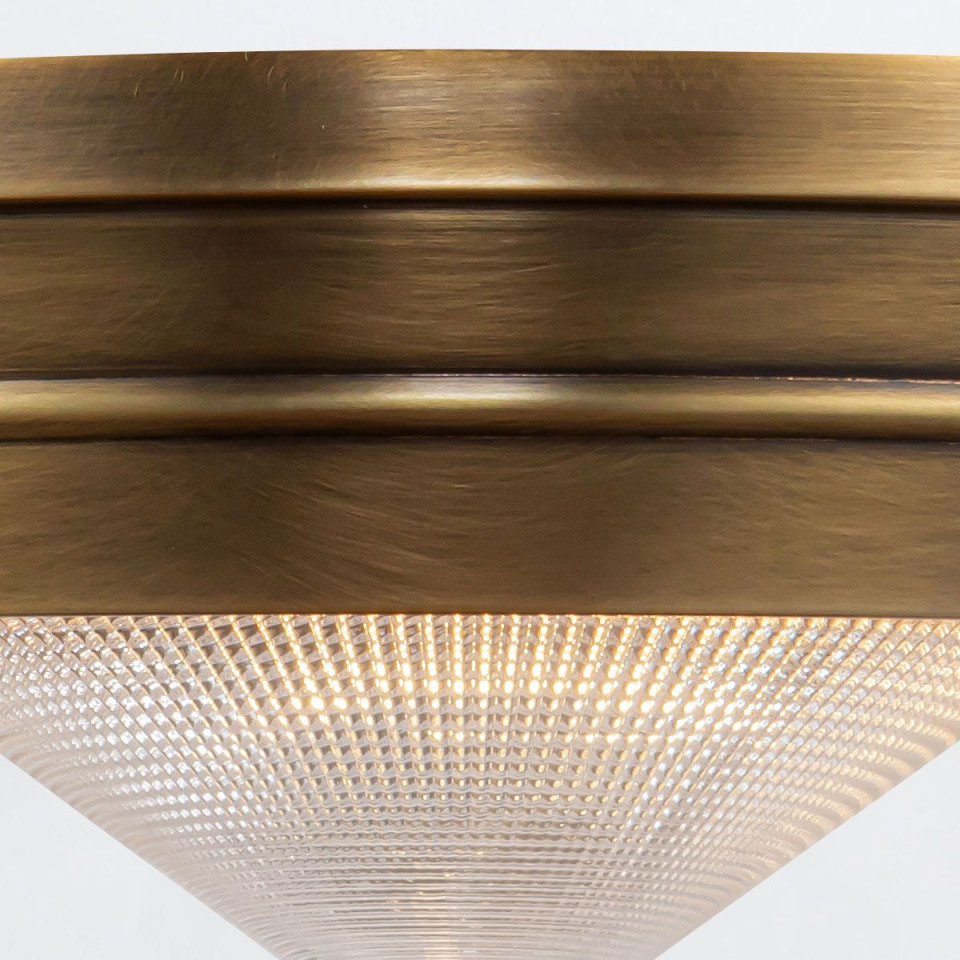 Willard 1-ljus liten infälld taklampa vintage mässing/klar 25,9 cm