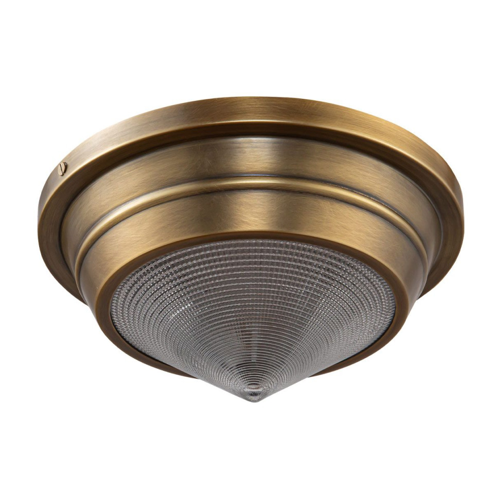 Willard 1-ljus liten infälld taklampa vintage mässing/klar 25,9 cm