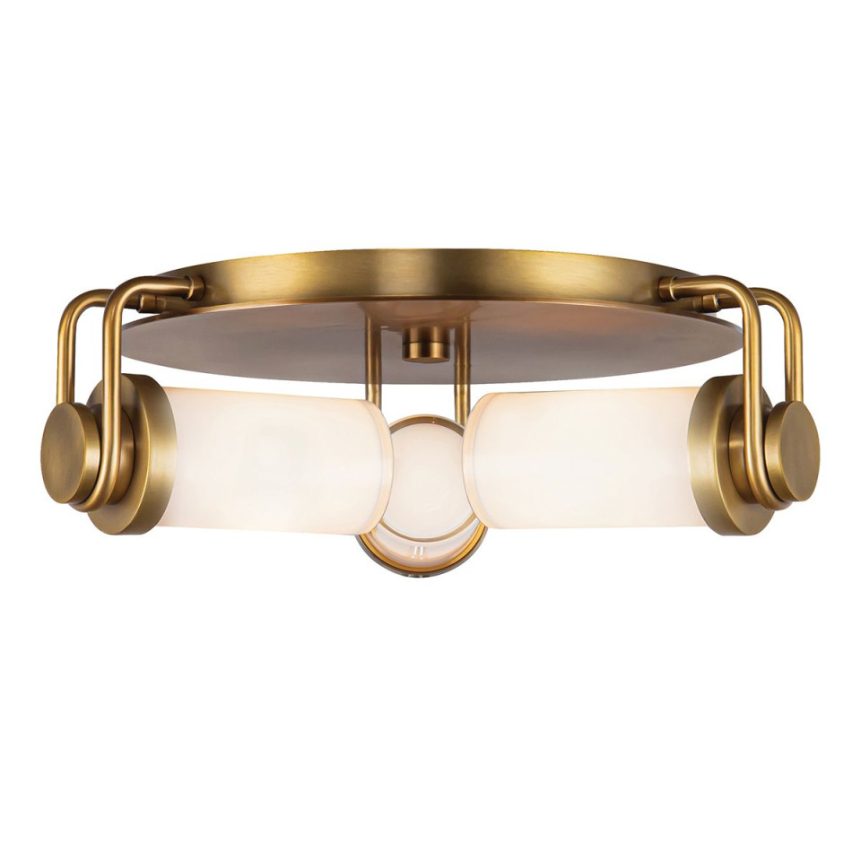 Wynwood 3-ljus plafond vintage mässing/vit 42,2 cm Alora Wynwood 3-ljus plafond vintage mässing/vit 42,2 cm