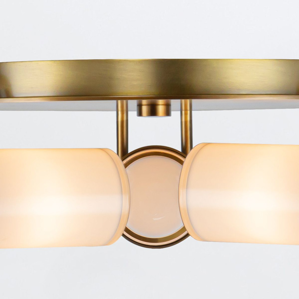 Wynwood 3-ljus plafond vintage mässing/vit 42,2 cm Alora Wynwood 3-ljus plafond vintage mässing/vit 42,2 cm