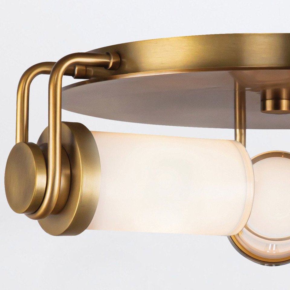 Wynwood 3-ljus plafond vintage mässing/vit 42,2 cm Alora Wynwood 3-ljus plafond vintage mässing/vit 42,2 cm