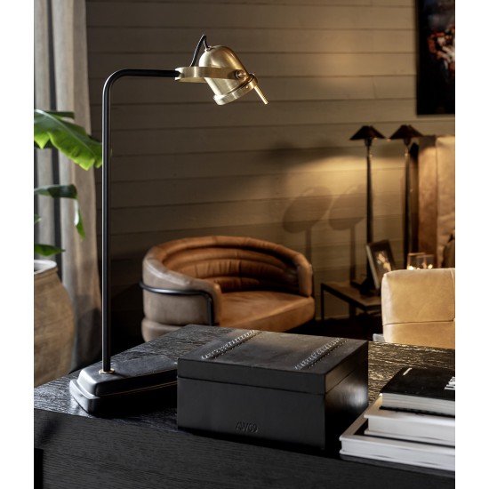 Leipzig Bordslampa Svart/Antik Mässing 63cm