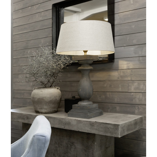 Normandie Table Lamp Low Grey Wood 63cm Normandie Table Lamp Low Grey Wood 63cm