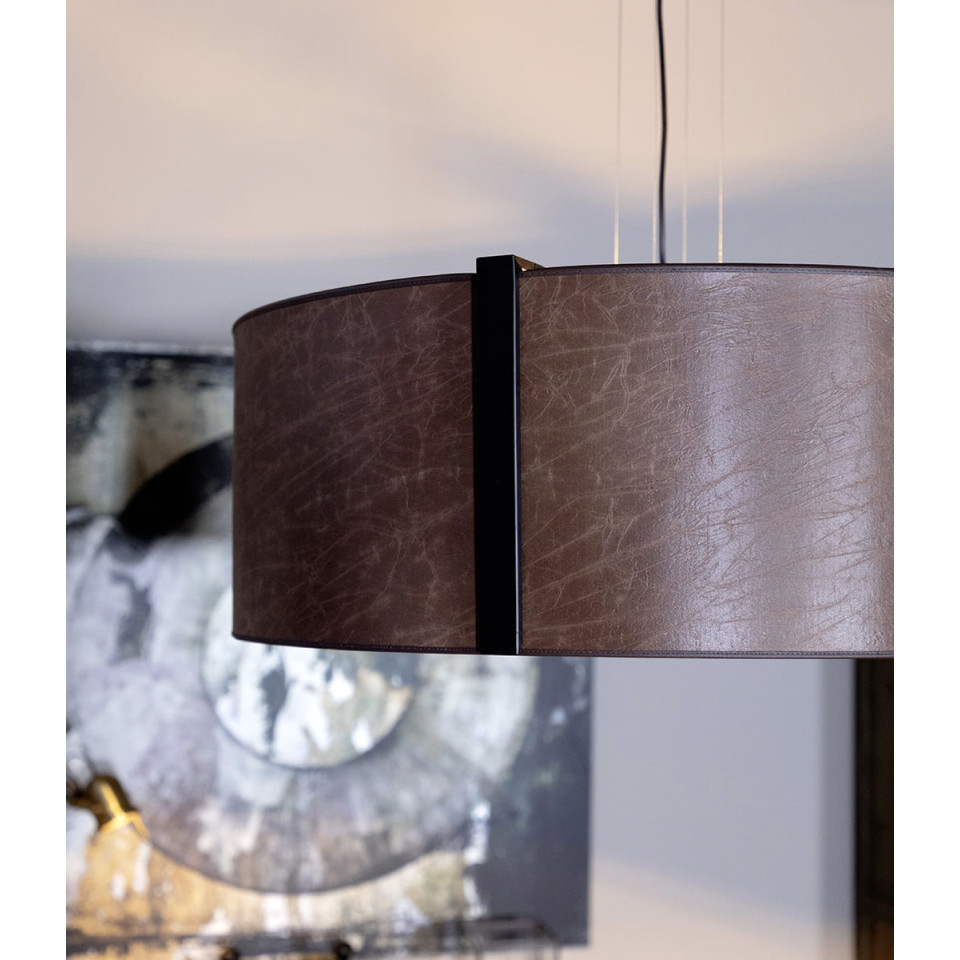 Calgary Ceiling Light Brown Leather 82cm Artwood Artwood Calgary Ceiling Light Brown Leather 82cm Artwood