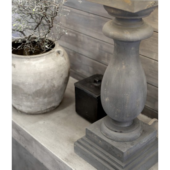 Normandie Table Lamp High Grey Wood 63cm