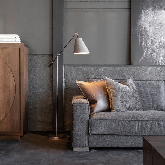 Armando Golvlampa Blank Svart Nickel 163cm