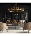 Crown Pendant Bronze ceiling lamp 165 cm diamter.