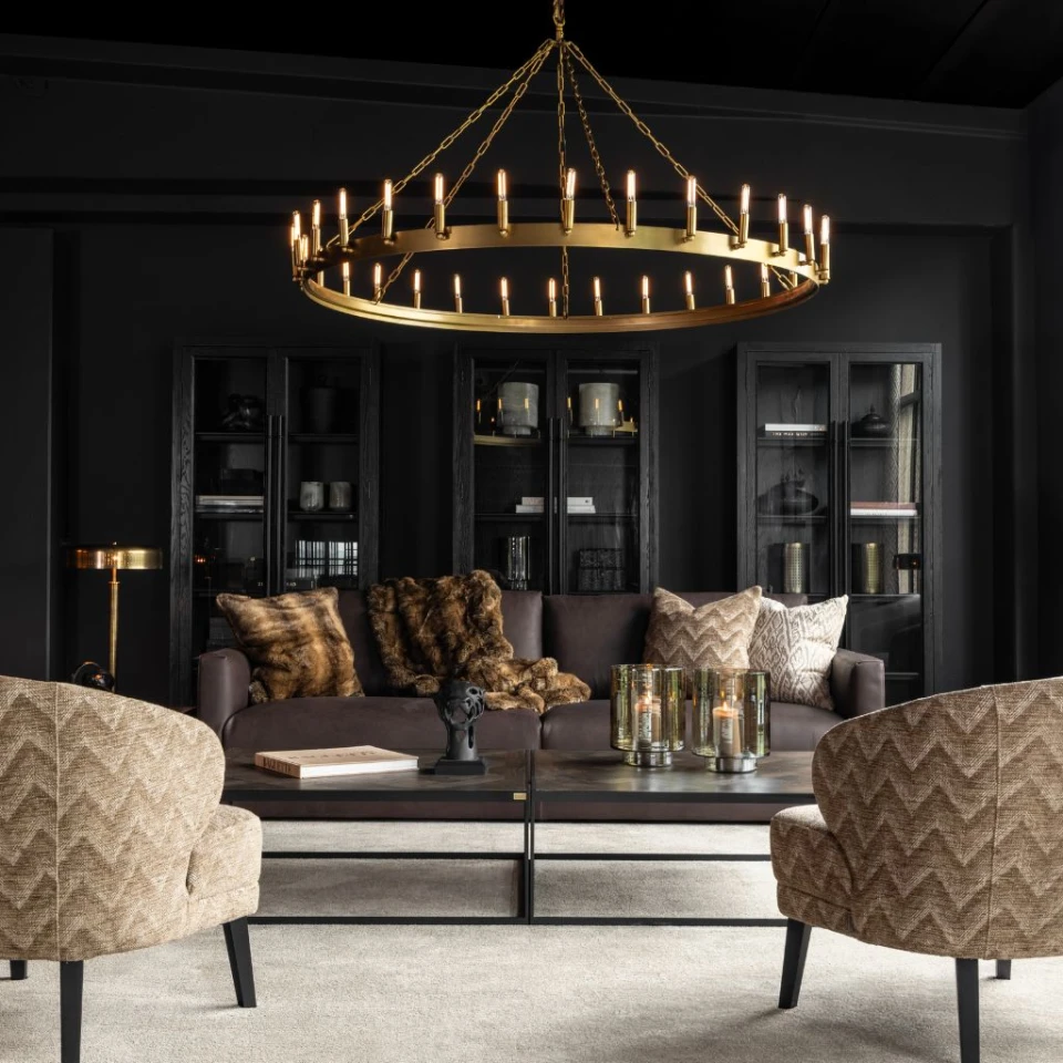 Crown Pendant Bronze ceiling lamp 165 cm diamter.