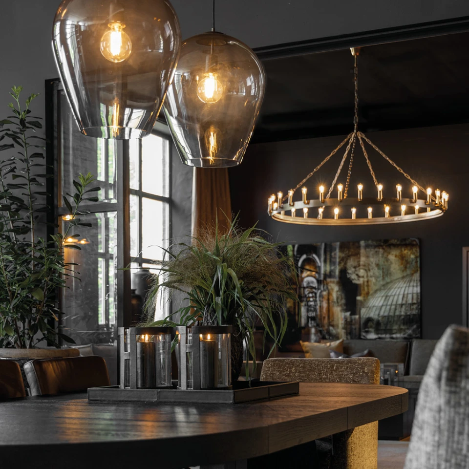 Crown Pendant Bronze ceiling lamp 165 cm diamter.