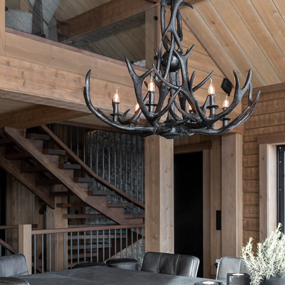 Antler takkrona svart 92cm-Gratis Hemleverans
