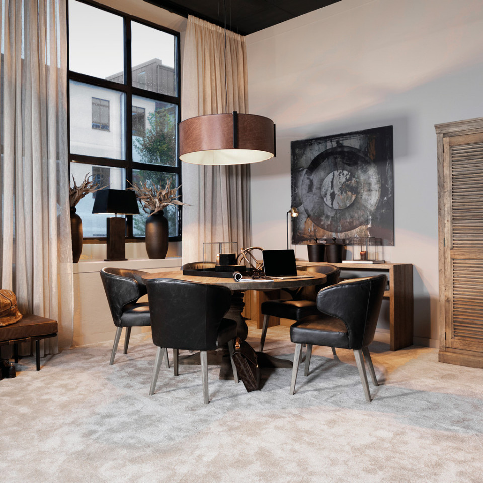 Calgary Ceiling Light Brown Leather 82cm Artwood