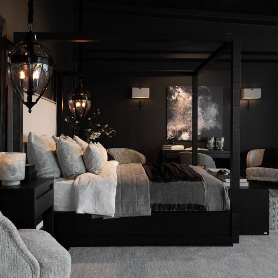 Timeless 3-ljus drop taklampa svart 40 cm