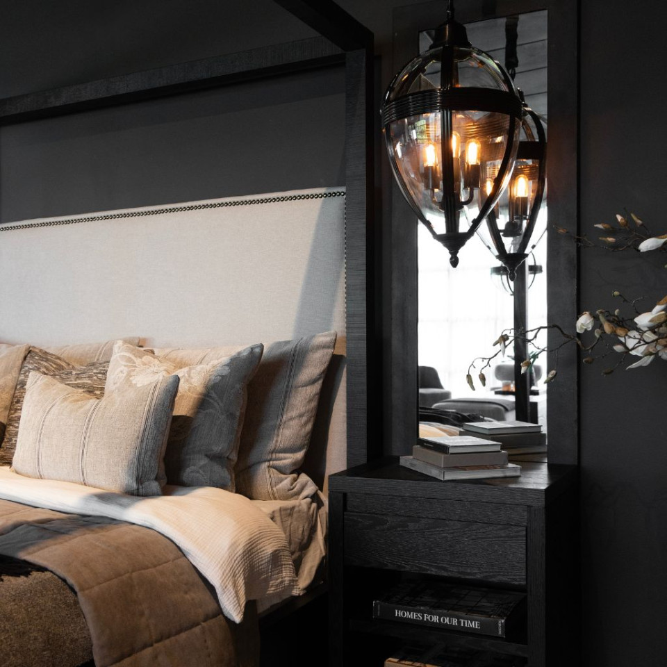 Timeless 3-ljus drop taklampa svart 40 cm