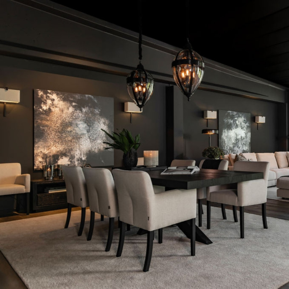 Timeless 3-ljus drop taklampa svart 40 cm