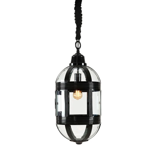 Timeless åttkantig taklampa svart 35 cm