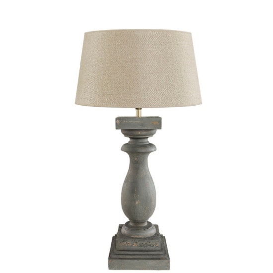 Normandie Table Lamp Low Grey Wood 63cm Normandie Table Lamp Low Grey Wood 63cm