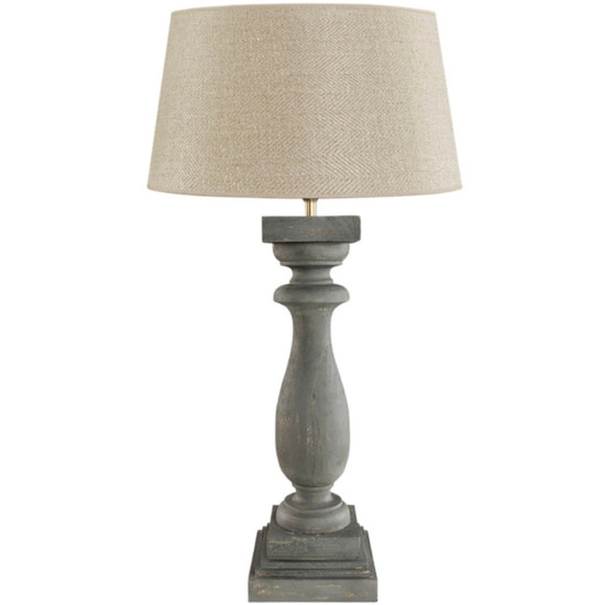Normandie Table Lamp High Grey Wood 63cm Normandie Table Lamp High Grey Wood 63cm