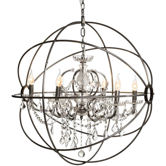 Rome Ceiling Light Crystal/Iron 80cm